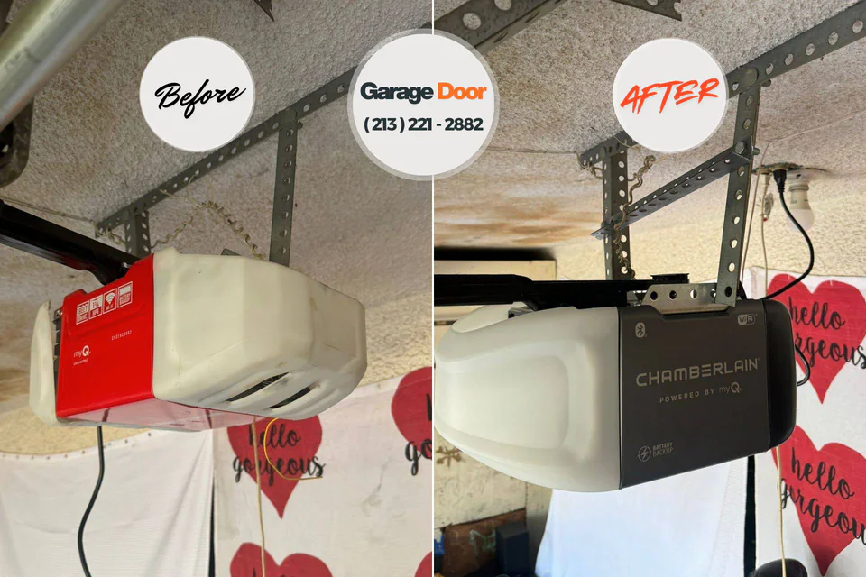 Before and after: garage door repair Oakes, ND
